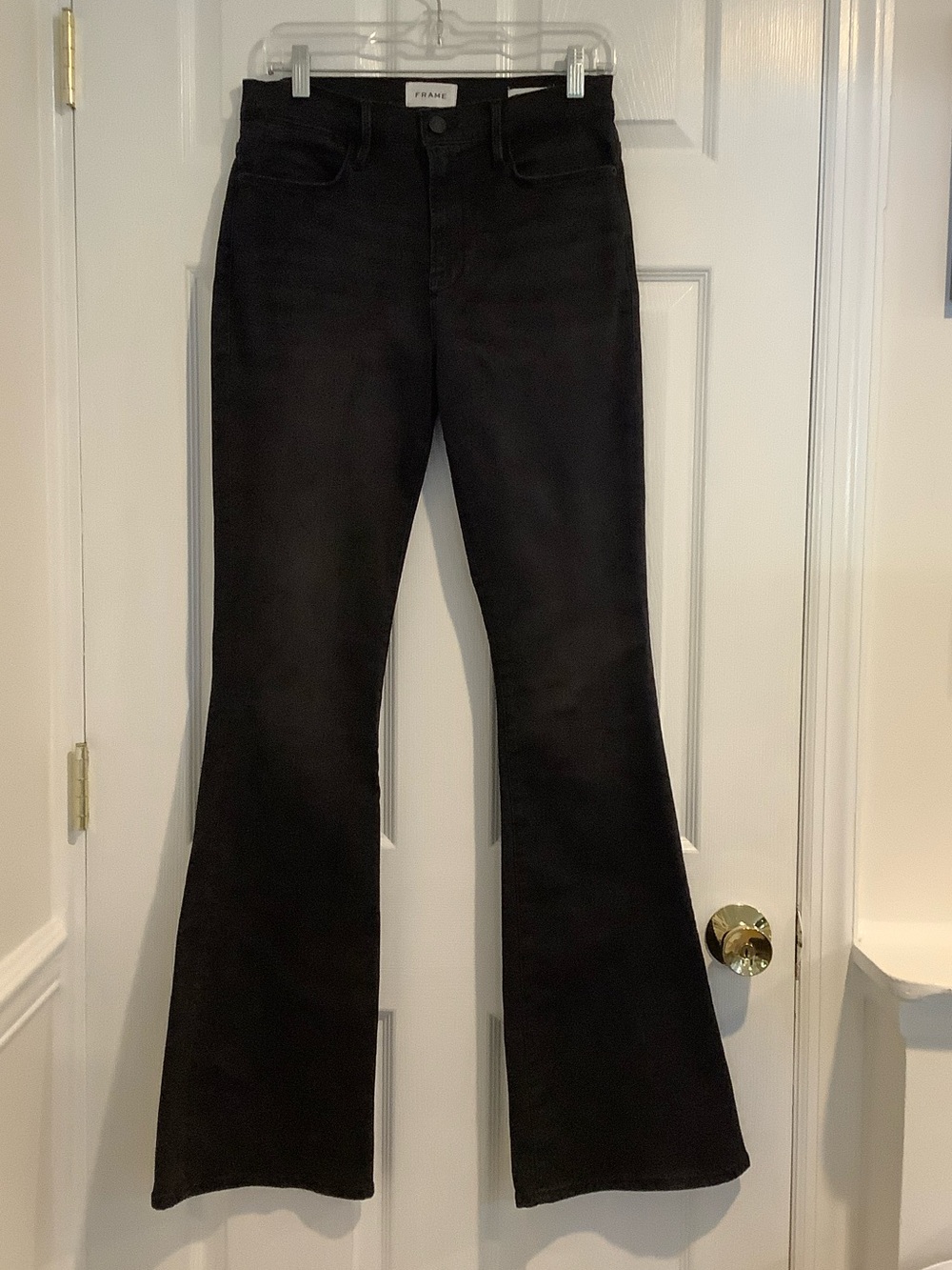 FRAME Kerry Le High Flare Black Stretchy Tall High Rise Flare Leg Jeans 29